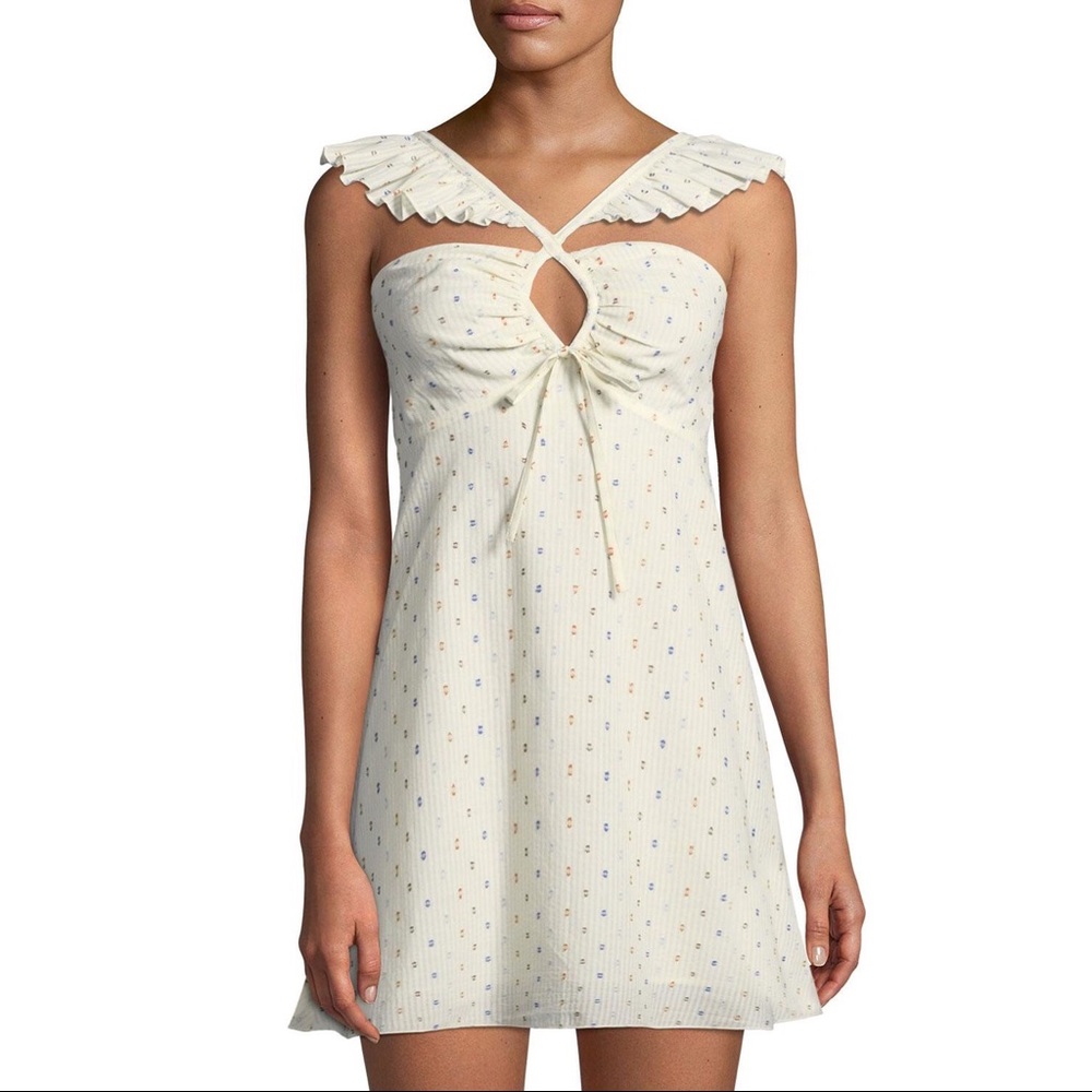 RED CARTER Ruffle Trimmed Mini Dress
